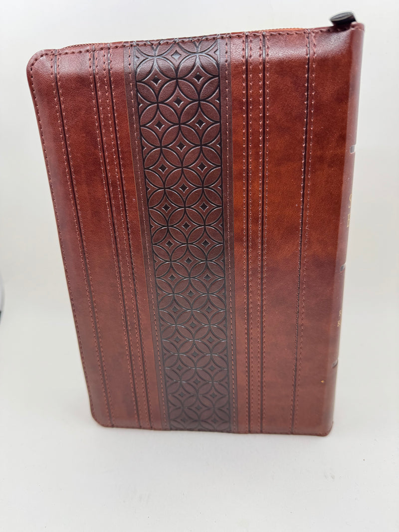 Biblia letra gigante tamano manual  14 puntos Rv1960 caoba /mahogany  con cierre indice