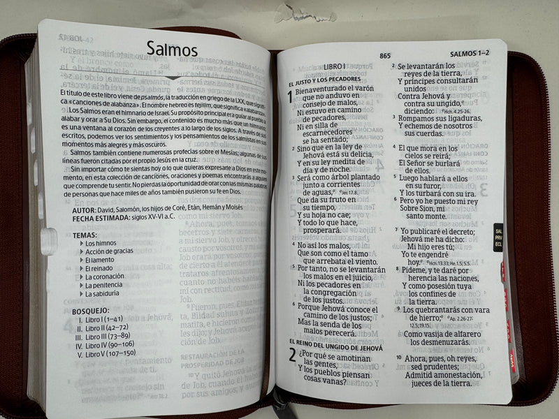 Biblia letra gigante tamano manual  14 puntos Rv1960 caoba /mahogany  con cierre indice