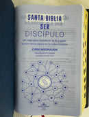 Biblia Letra Grande RVR.1960 Manual Ser Un Discípulo Imit.Piel Azul Marino Index