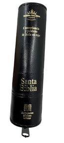 Biblia Mini Bolsillo con Cierre REINA VALERA 1960, imit piel negro con índice