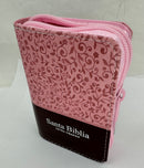 Mini biblia para el bolsillo Reina valera 1960 con cierre rosa marrón índice