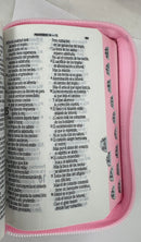 Mini biblia para el bolsillo Reina valera 1960 con cierre rosa marrón índice