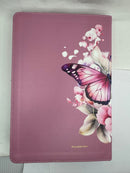 Biblia para mujer  letra súper gigante tamaño manual 19 puntos rosa mariposas