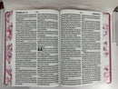 Biblia para mujer  letra súper gigante tamaño manual 19 puntos rosa mariposas