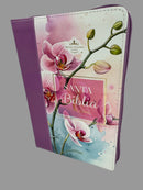 Biblia letra gigante 14 puntos para mujer  rv1960 orquídeas cierre indice