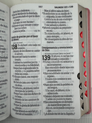 Biblia  mujer Letra Gigante 19 puntos Manual Rv1960 piel imita. Rosa Floral Con Indice