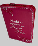 Biblia mini bolsillo REINA VALERA 1960 fusia  con cierre indice versiculo impreso  nada me separara