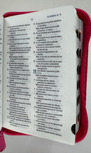 Biblia mini bolsillo REINA VALERA 1960 fusia  con cierre indice versiculo impreso  nada me separara
