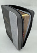 Biblia con Cierre Portátil 12 puntos RV1960, imit piel gris león con índice