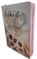 Biblia ser mujer letra grande 12 puntos reina valera 1960 con indice y cierre  tulipán