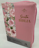 Biblia Para Mujer Cierre Letra Grande 12 puntos RVR.1960 Tamaño Portátil Lila Floral Index