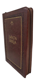 Biblia letra grande 11.5 puntos manual rv1960 con cierre marrón elegante