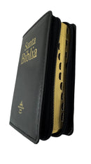 Biblia para el bolsillo rv1960 acolchada con cierre indice negro