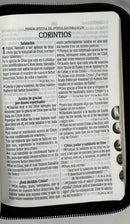Biblia para el bolsillo rv1960 acolchada con cierre indice negro