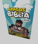 Biblia para Niños letra grande amigos de la biblia rv1960 tapa dura con código R más 80 canciones