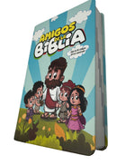 Biblia para Niños letra grande amigos de la biblia rv1960 tapa dura con código R más 80 canciones