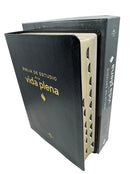 Biblia de estudio vida plena Letra 11 puntos rv1960 piel fabricada negro índice