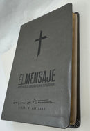 Biblia el mensaje piel imitación gris
