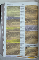 Biblia de estudio arcoíris letra gigante 14 puntos semil  piel negra con indice