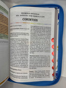 Biblia de estudio arcoíris letra gigante 14 puntos para mujer floreada cierre indice