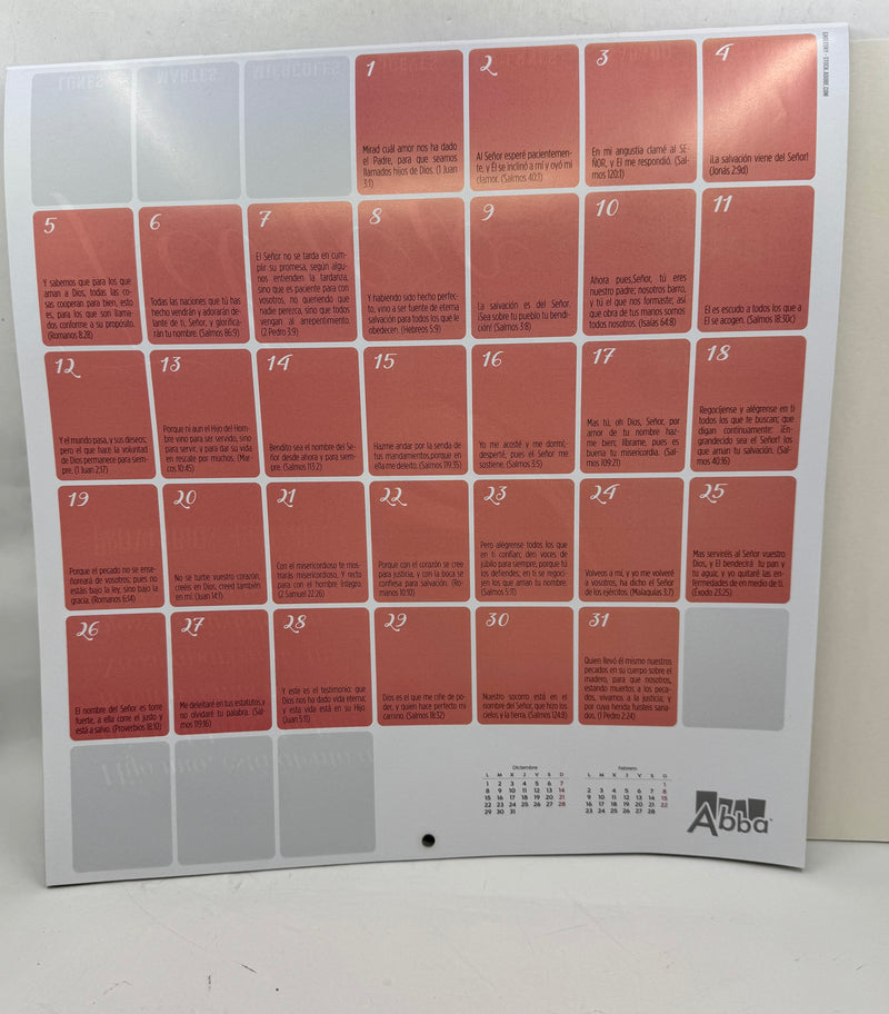 Calendario   2026  Vintage   con versículos bíblicos para cada dia del ano