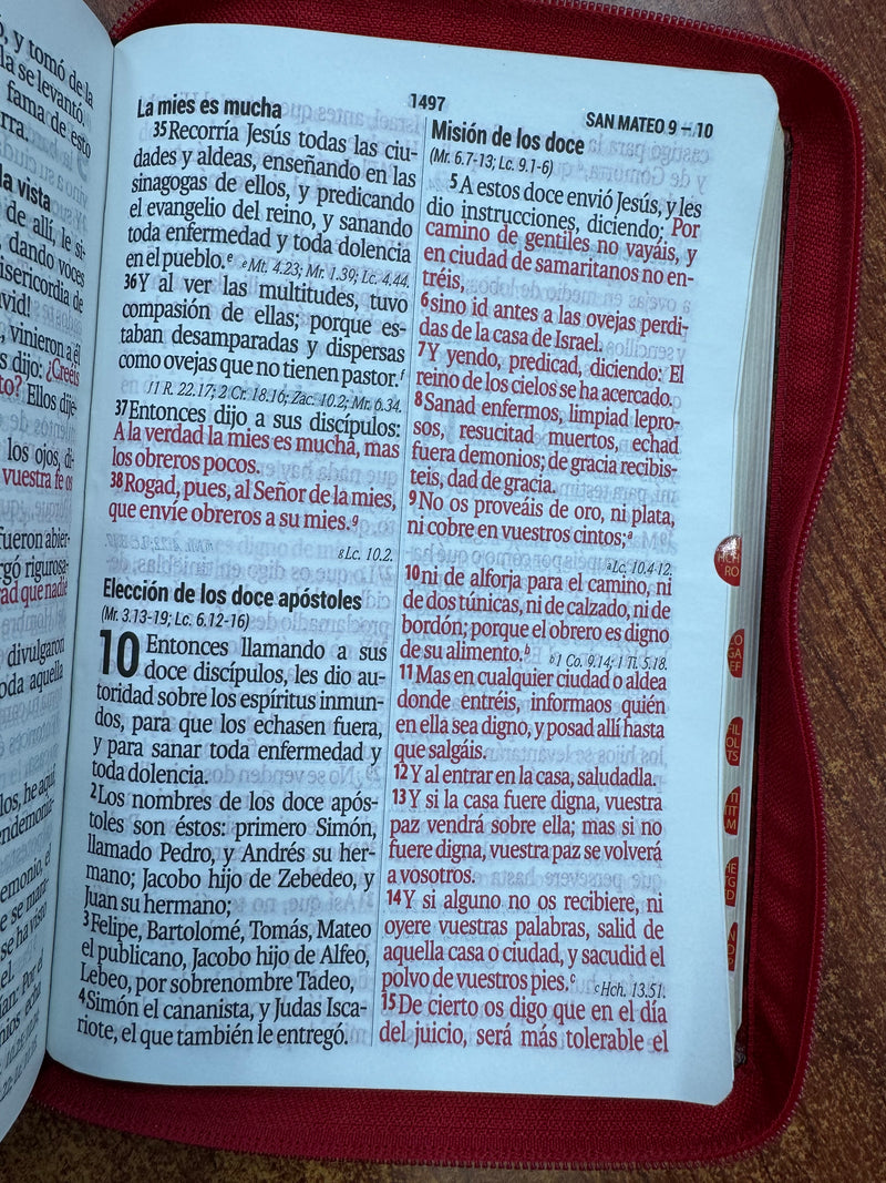 Biblia Letra Gigante de 14 Puntos Rojo RVR 1960 : Imit. Piel con Cierre, índice,