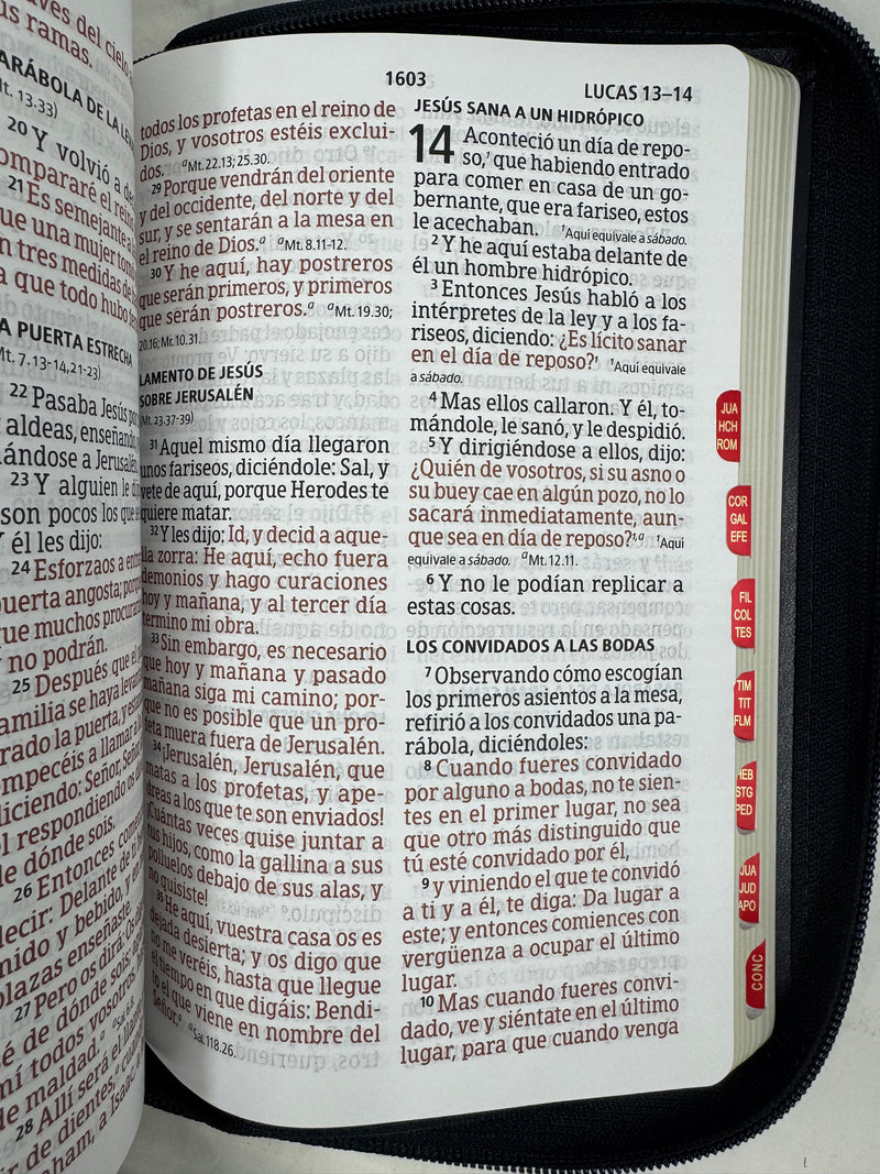 Biblia Letra Gigante 14 puntos con cierre RV1960 negro/caramelo con indice