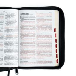 Biblia con Cierre Letra Gigante Manual RV1960, imit. piel azul marino con indice