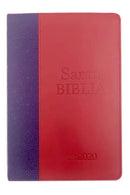 Biblia Reina Valera 2020 ultrafina imitación piel Delicadeza lila/rojo