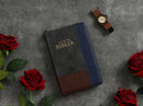 Biblia con Cierre Letra Grande 12 puntos RV1960 imit piel tricolor marrón/gris/con indice