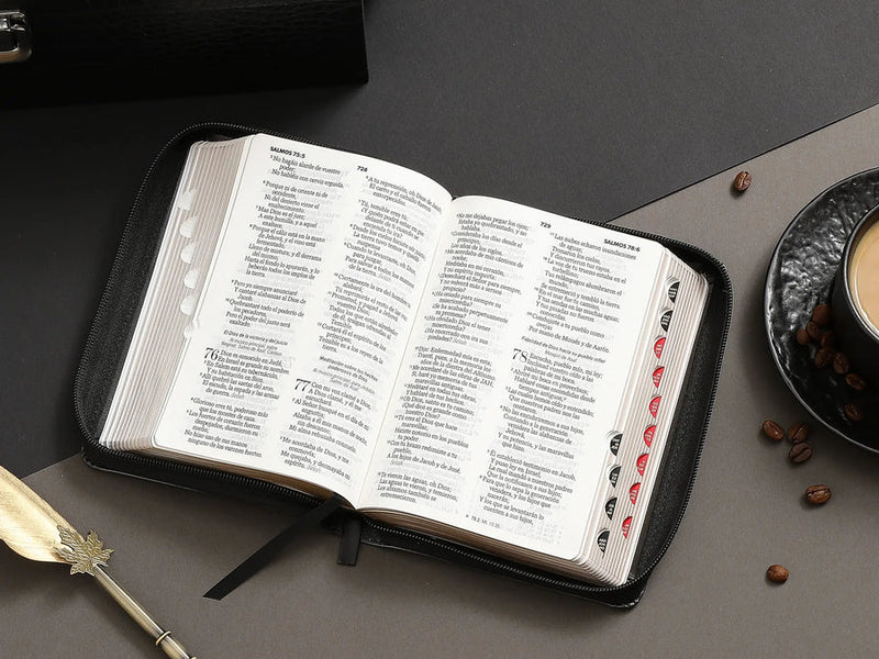Biblia con Cierre Compacta 10 puntos RV1960 imit piel negro con indice - Arca del Pacto