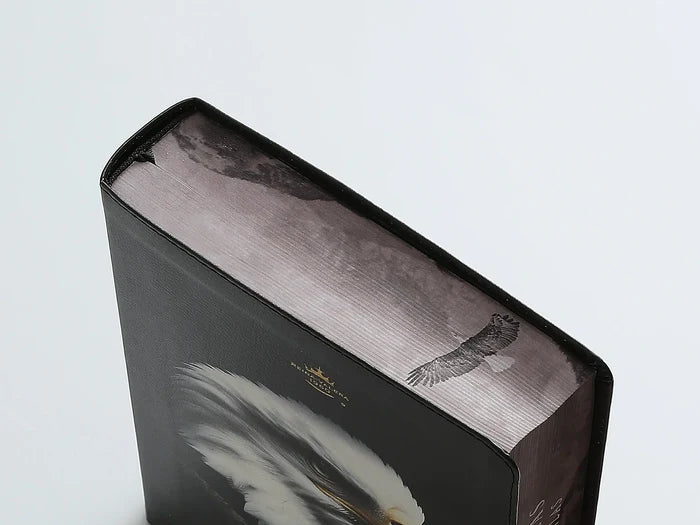 Biblia Letra Súper Gigante 19 puntos Mediana RV1960 imit piel negro águila y canto con mensaje