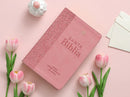 Biblia  mujer Letra Gigante 19 puntos Manual Rv1960 piel imita. Rosa Floral Con Indice