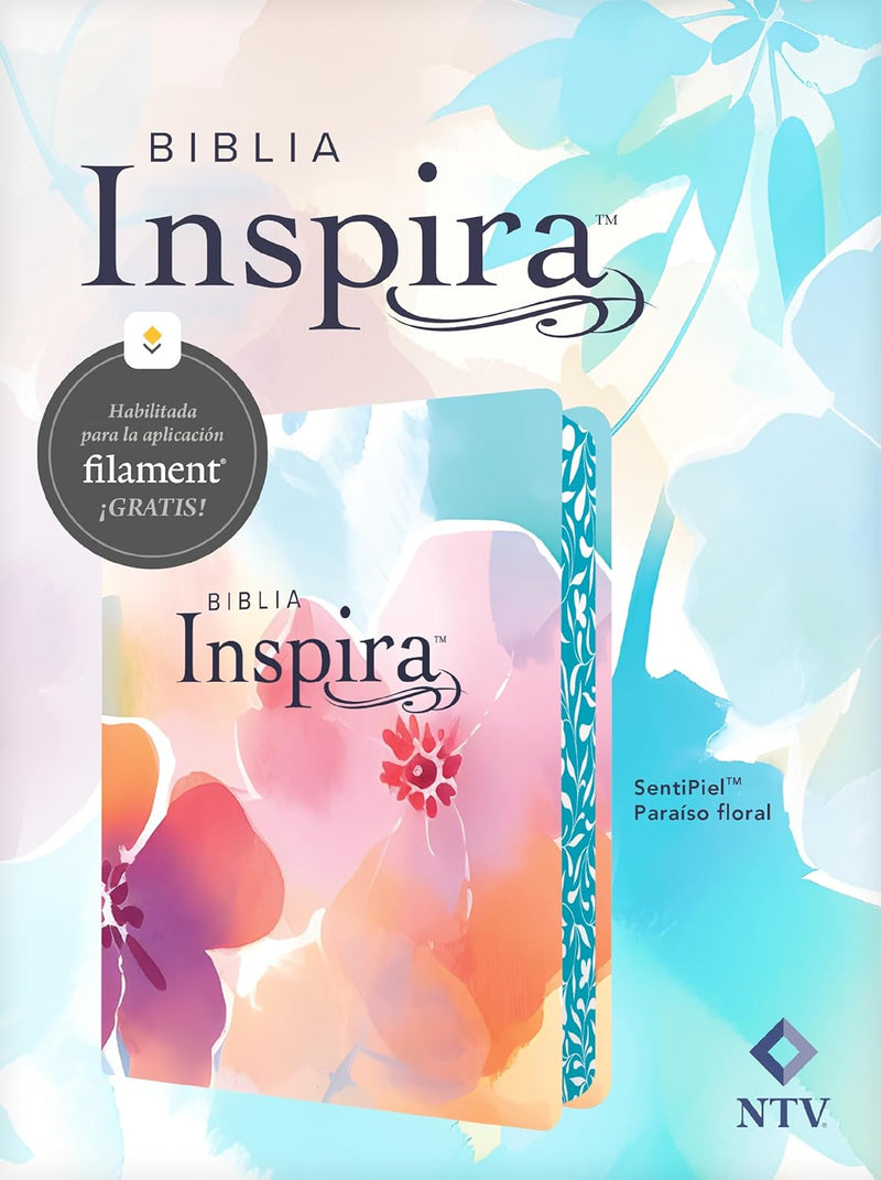 Biblia Inspira NTV con Filament, SentiPiel, Paraíso floral