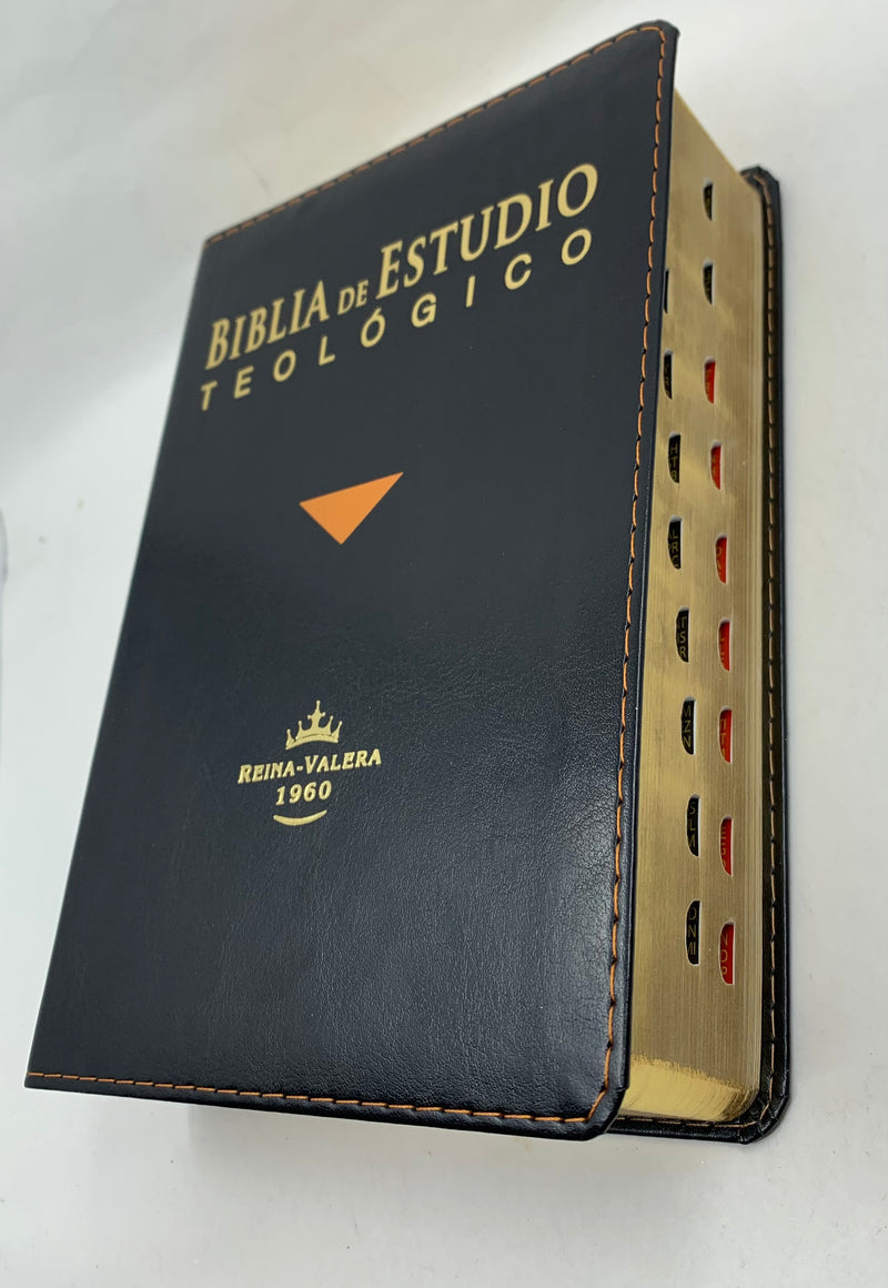 Bíblia de estudio teológico tamaño manual rv1960 piel fabricada indicie