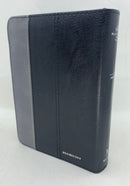 Biblia Tamaño bolsillo reina valera 1960 piel imitacion netro/gris cierre indice 8 puntos