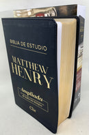 Biblia De Estudio RvR Matthew Henry PIEL FABRICADA  Negra REINA VALERA REVISADA