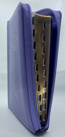 Bíblia Bilingüe RVR1960/KJV  BILINGUAL MANUAL Lavanda con cierre y índice