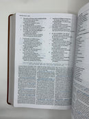 Bíblia de estudio MacArthur letra grande Nbla piel imitación café dos tonos 11puntos