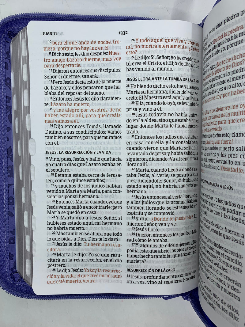 Biblia para mujer letra grande 12 puntos reina valera 1960  lavanda cierre indice