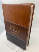 Bíblia letra grande riena Valera 2020 piel 12 puntos tricolor cafe