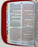 Bíblias para niños ilustrada reina valera  rojo Cierre piel imitación índice 8.5 puntos