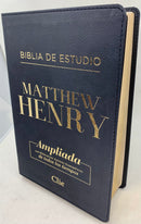 Biblia De Estudio RvR Matthew Henry PIEL FABRICADA  Negra REINA VALERA REVISADA