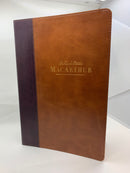 Bíblia de estudio MacArthur letra grande Nbla piel imitación café dos tonos 11puntos