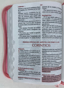 Bíblia Quinceañera Reina Valera  flores rosa 1960 con cierre y índice