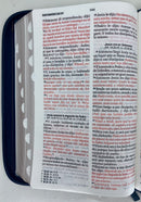 Bíblia letra grande riena Valera 1960 tapa Jean con cierre y índice 12 puntos