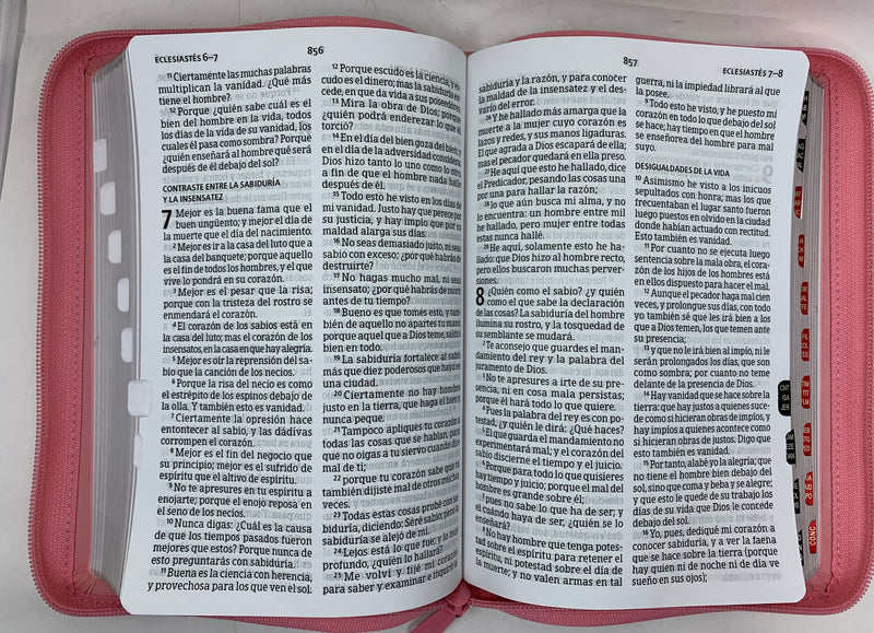 Biblia para mujer letra grande tamaño manual rv 1960 rosas cierre índice 12 puntos