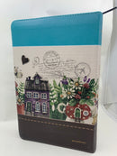 Bíblia letra grande tamaño manual 12 puntos rv1960 fantasía turquesa cierre índice