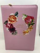 Bíblia para mujer letra gigante manual 14 punto Reina valera 1960 rosa flores índice