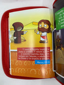 Bíblias para niños ilustrada reina valera  rojo Cierre piel imitación índice 8.5 puntos